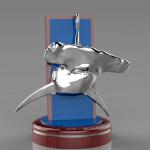 Hammerhead Shark Necklace sculpted in Zbrush and rendered in Keyshot.  Printed in silver for sale.